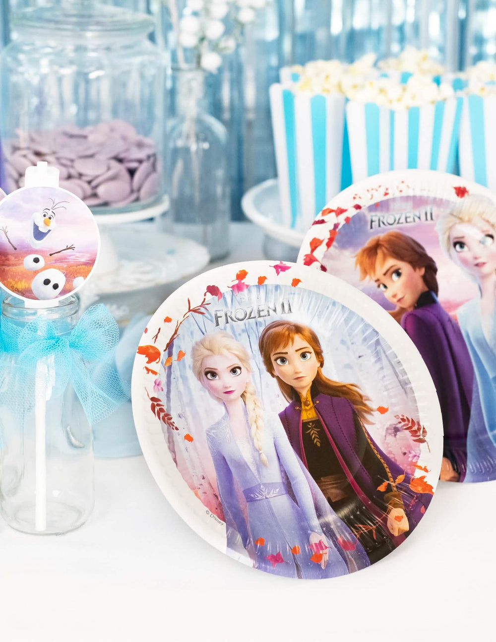 decoração de mesa dos pratos de cartão Frozen 2