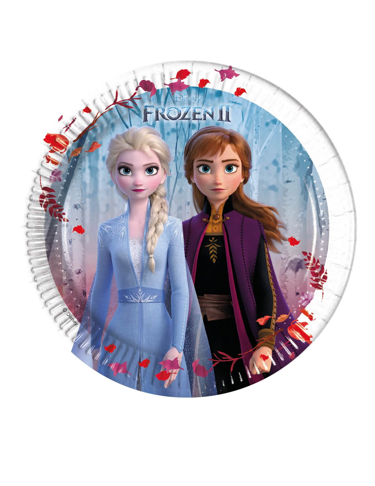 Pequenos pratos de cartão Frozen 2 para criança com Anna e Elsa