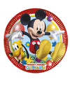 Assiettes en carton Mickey Mouse pour enfant rouges avec Pluto et ballons