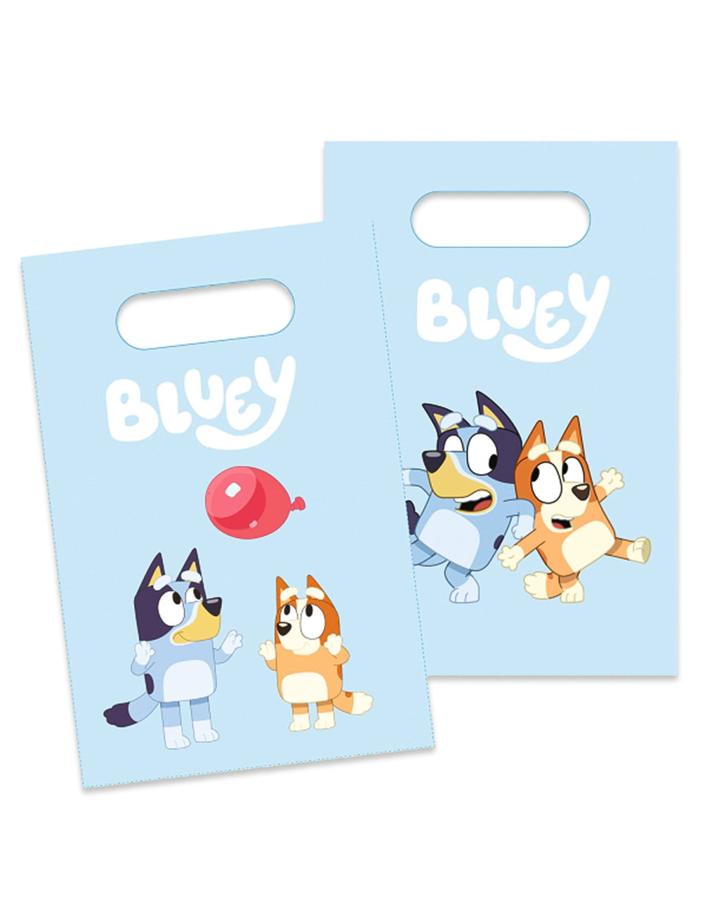 Sacs cadeaux Bluey pour enfant bleu ciel avec Bluey et Bingo