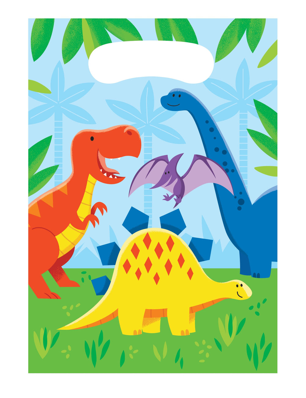 8 sacs cadeaux petits dinosaures pour anniversaire multicolores