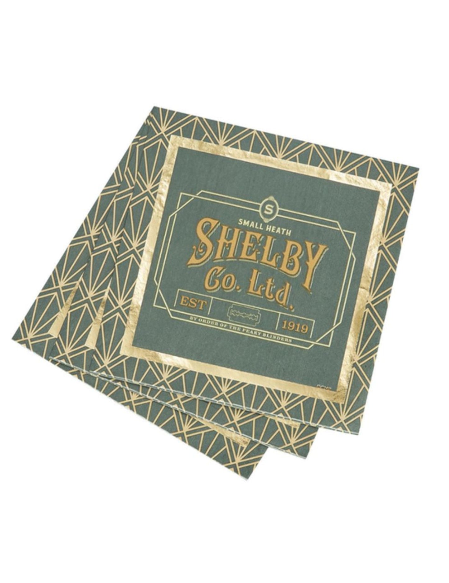 Serviettes en papier Peaky Blinders pour fête vert et doré