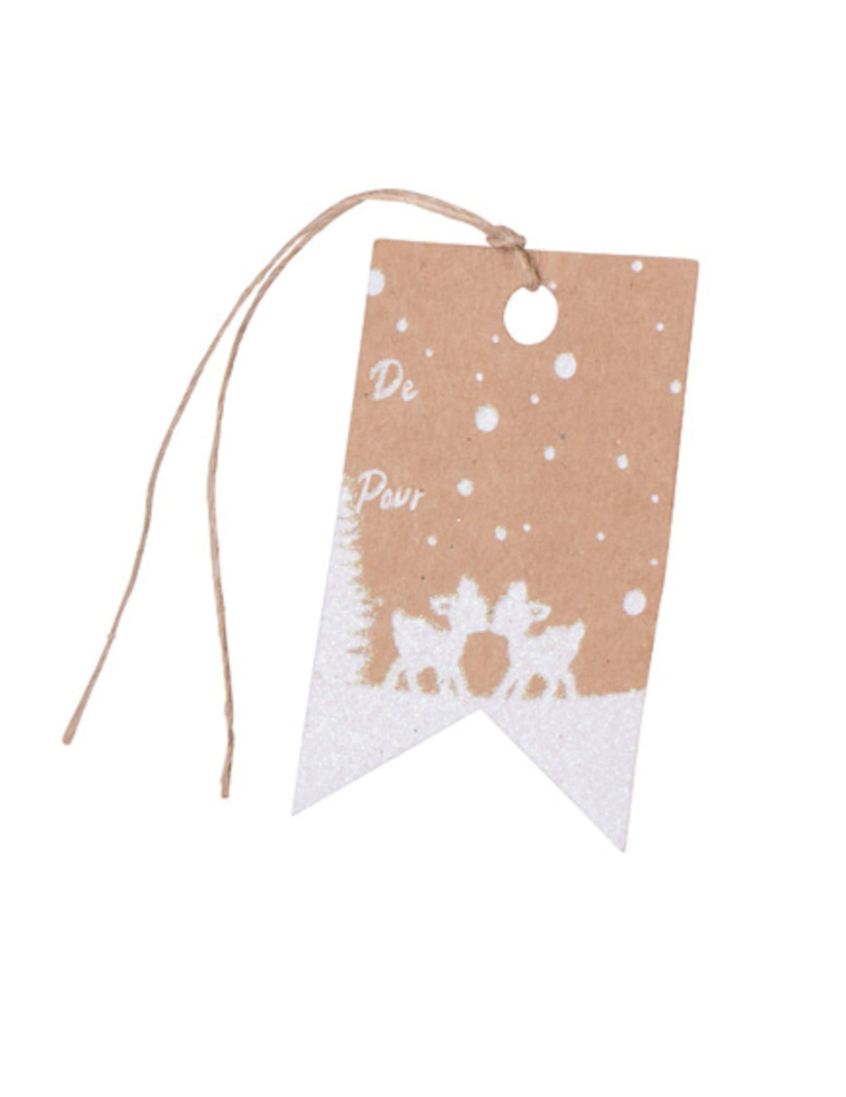 Étiquettes cadeaux petit faon en papier kraft marron