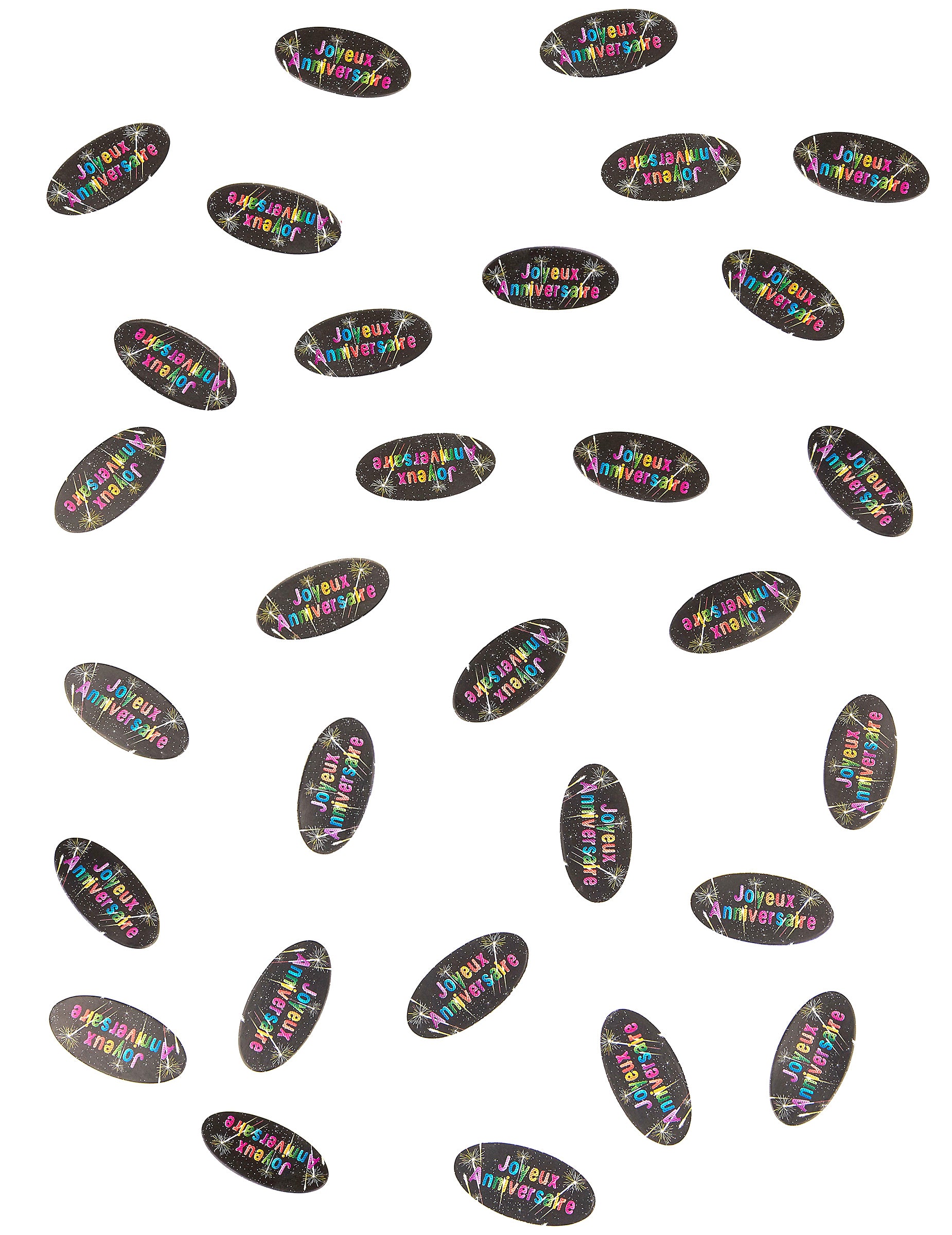 Vue d'ensemble des confettis de table en papier feux d'artifice pour anniversaire