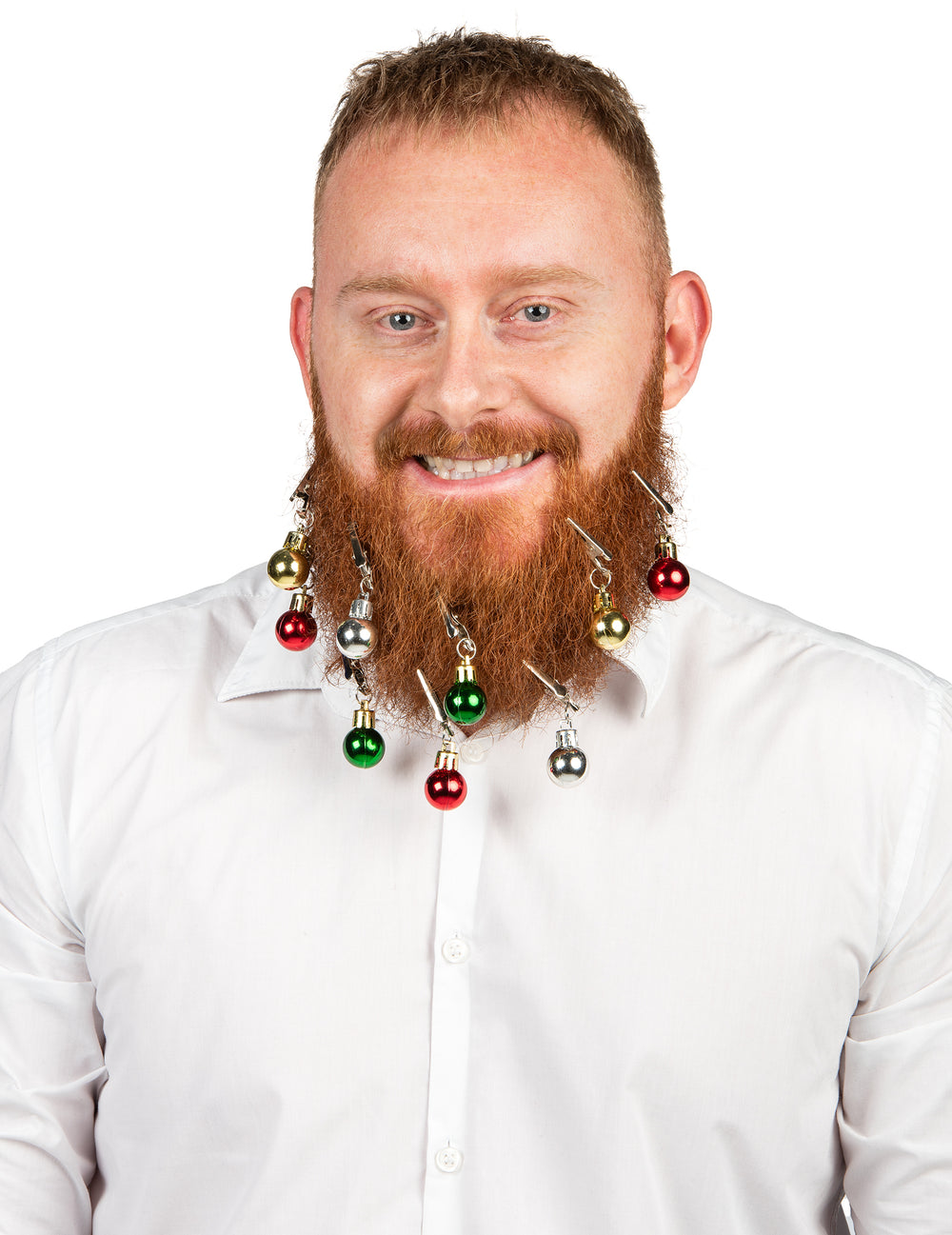 9 clips pour barbe ou cheveux boules de Noël pour adulte multicolores