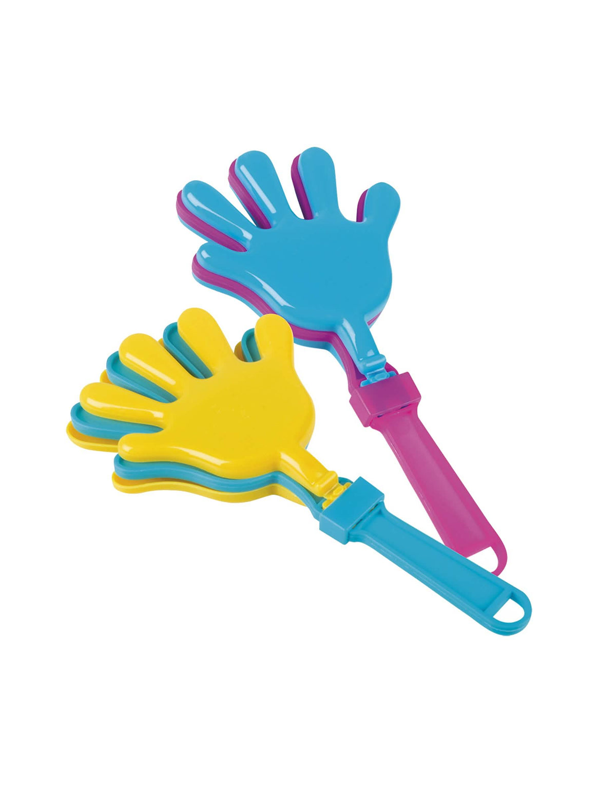 Acessórios de piñata claps mãos azul amarelo e cor de rosa