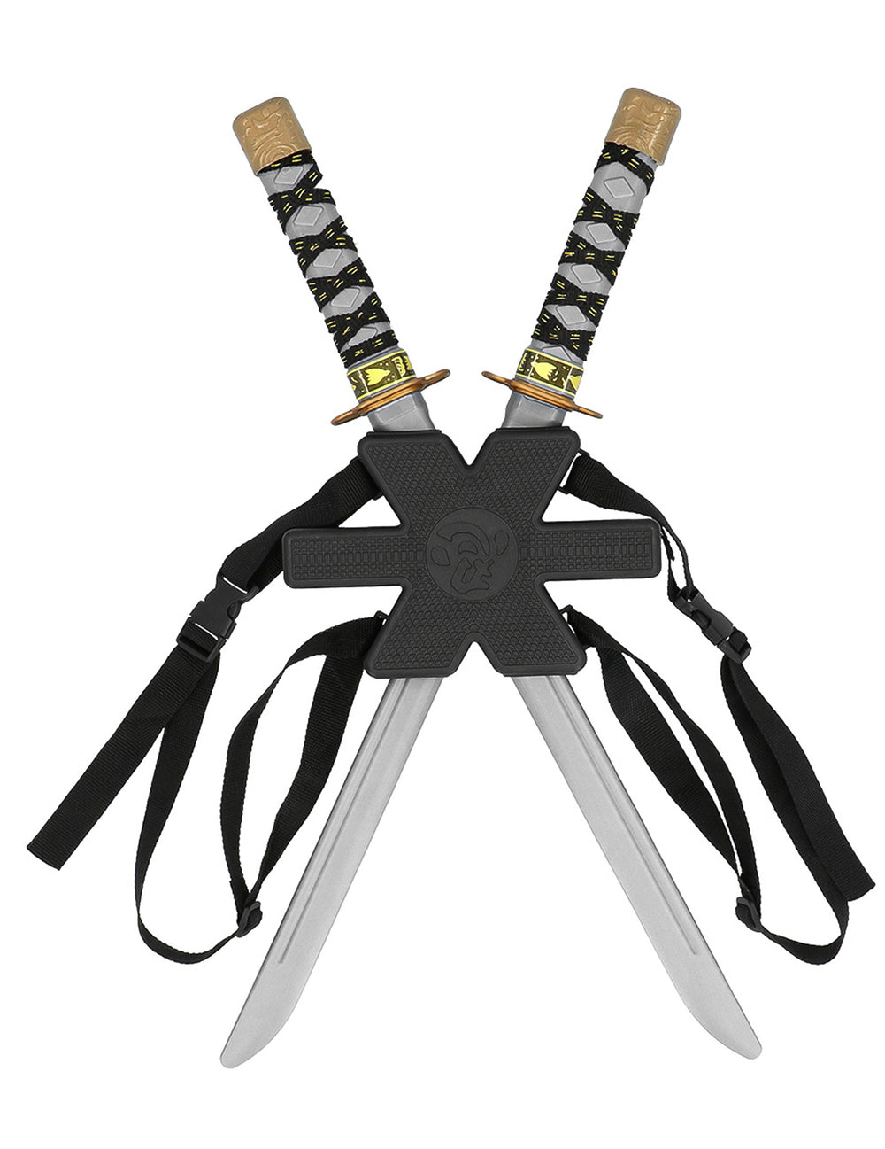 Accessoires épées samouraï super héros pour enfant noir et gris avec harnais dorsal