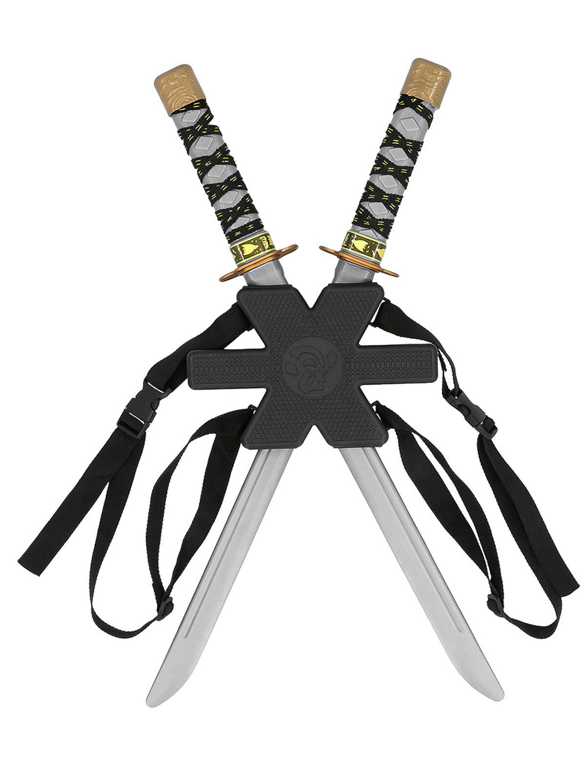 Accessoires épées samouraï super héros pour enfant noir et gris avec harnais dorsal
