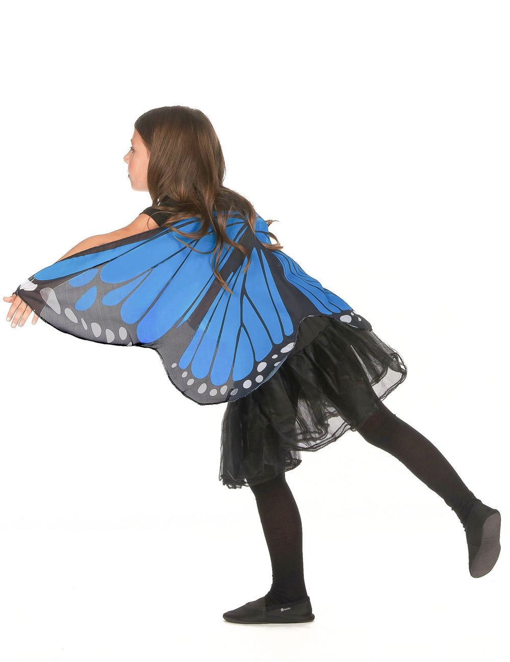 Vue de profil des ailes de papillon pour enfant bleue et noire