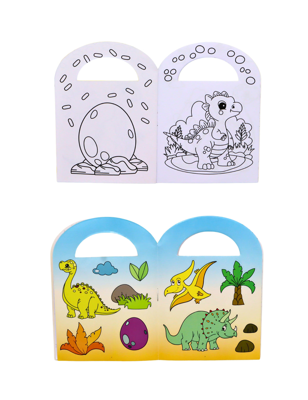 Livro de colorir com autocolantes dinossauro