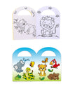 Livro de colorir com autocolantes do zoo