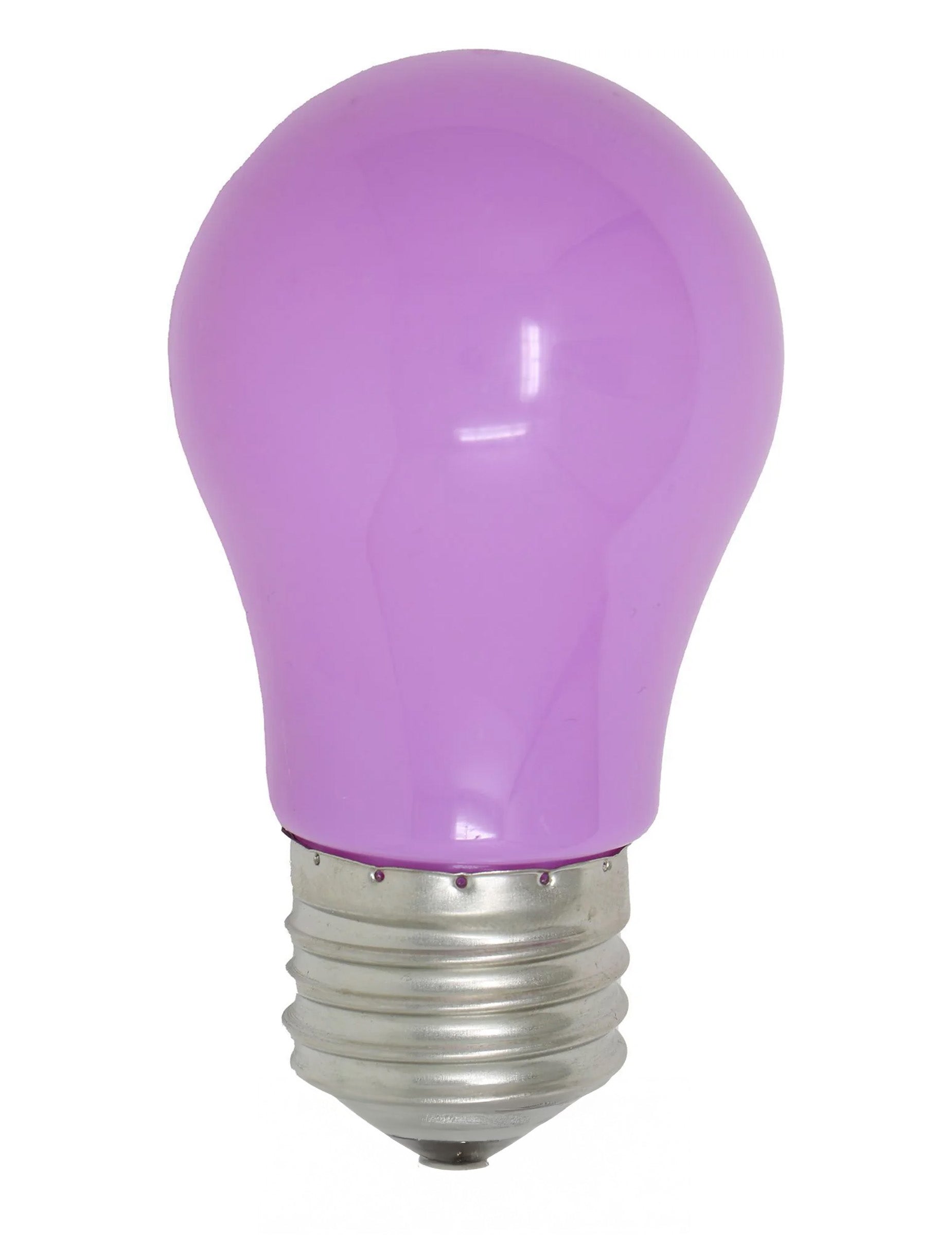 Gros plan de l'ampoule led lila pour décoration de fête
