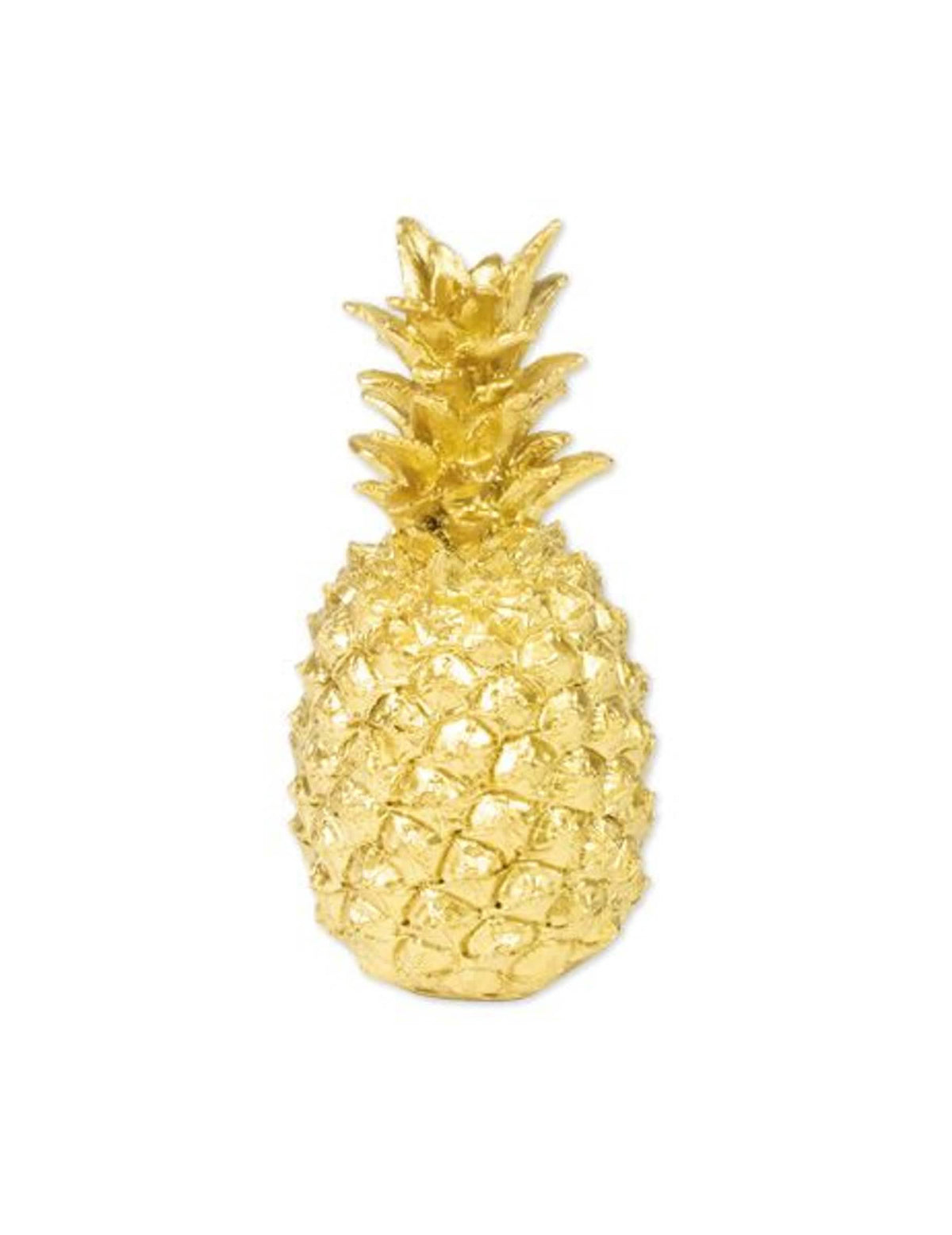Abacaxi decorativo em resina com tema selva para decoração de festa dourado