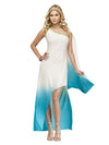 Déguisement de déesse de l'Antiquité pour femme blanc et turquoise