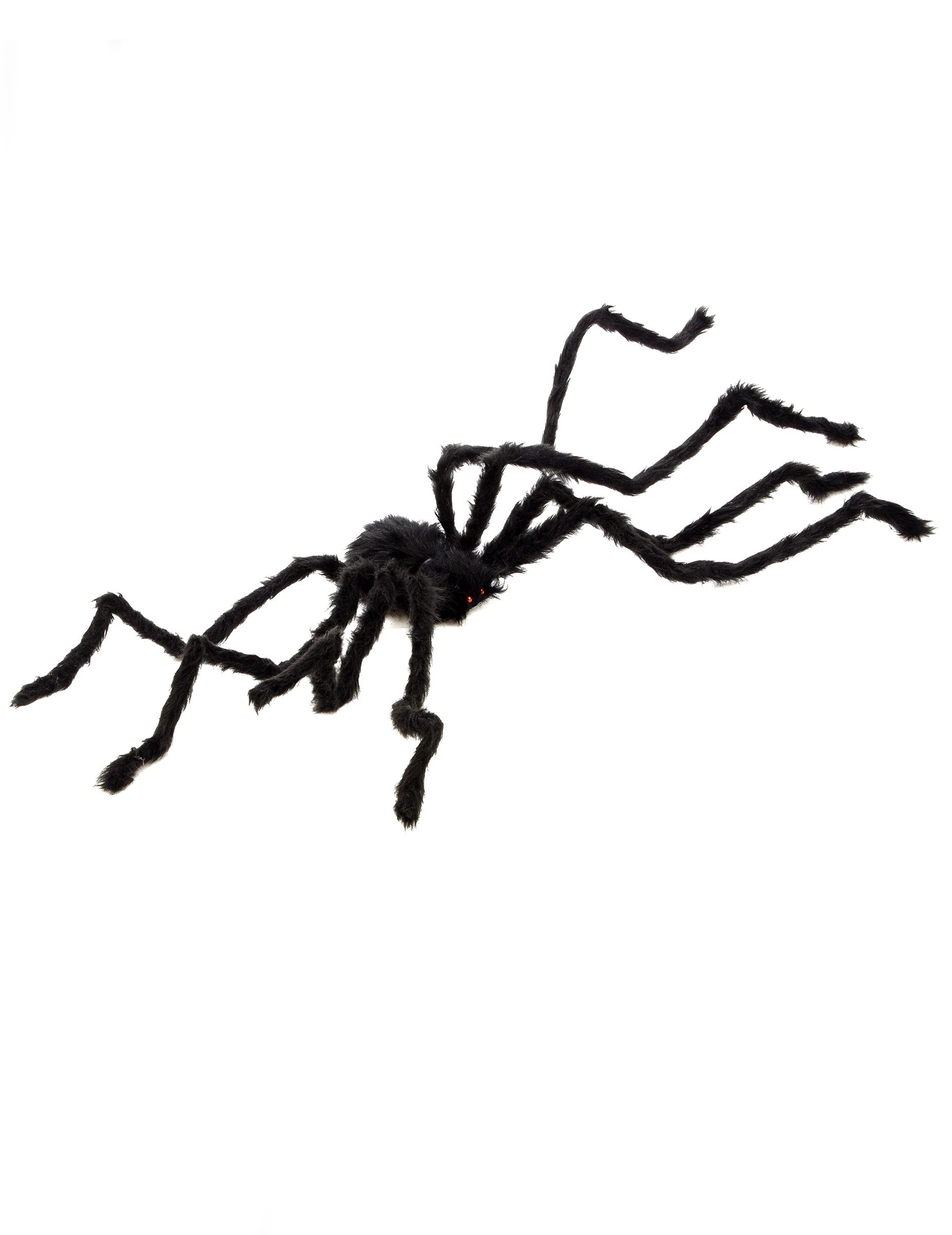 Araignée velue Halloween pour décoration noire aux yeux rouges