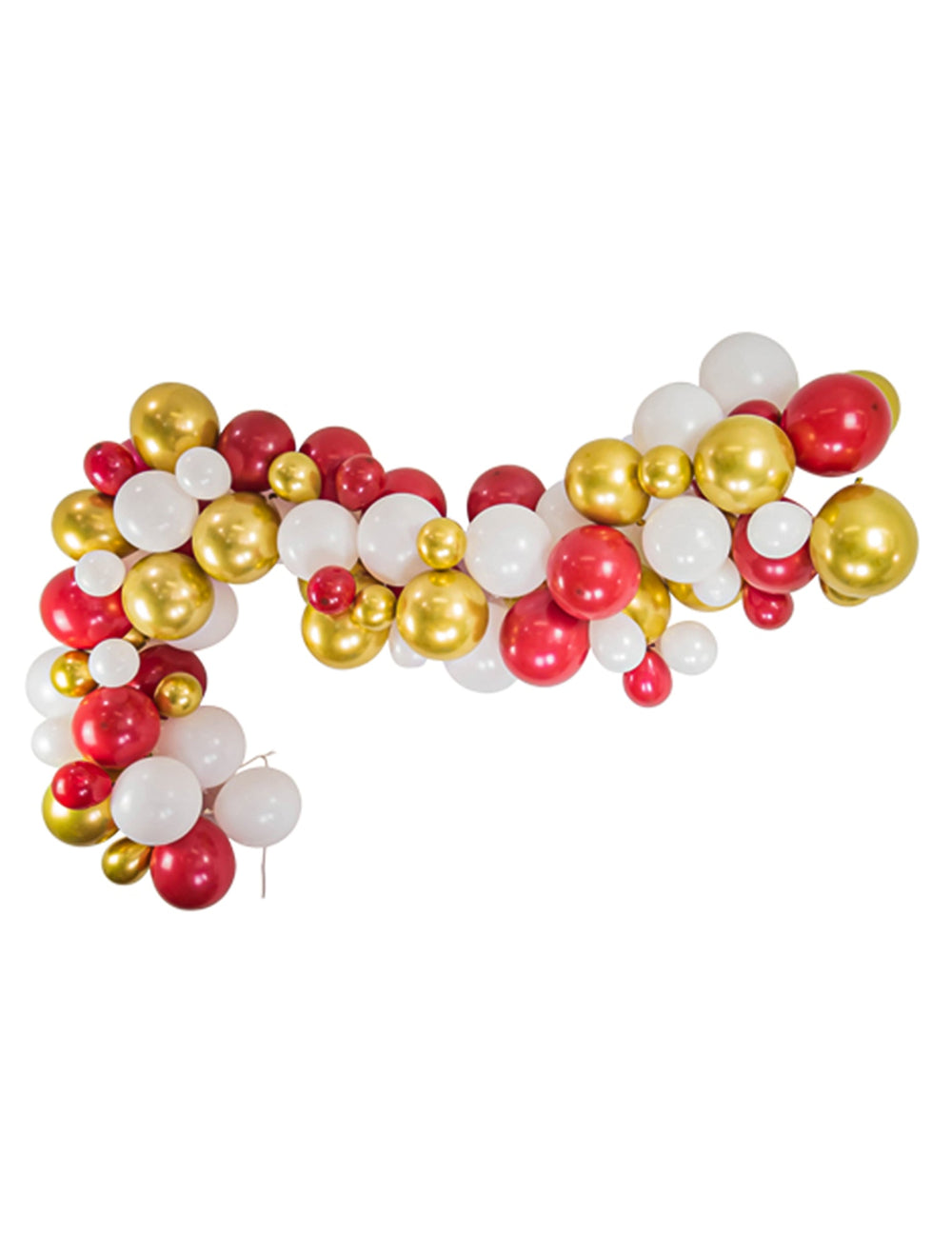 Arche de 80 ballons tradi chic pour décoration de Noël rouge blanc et or