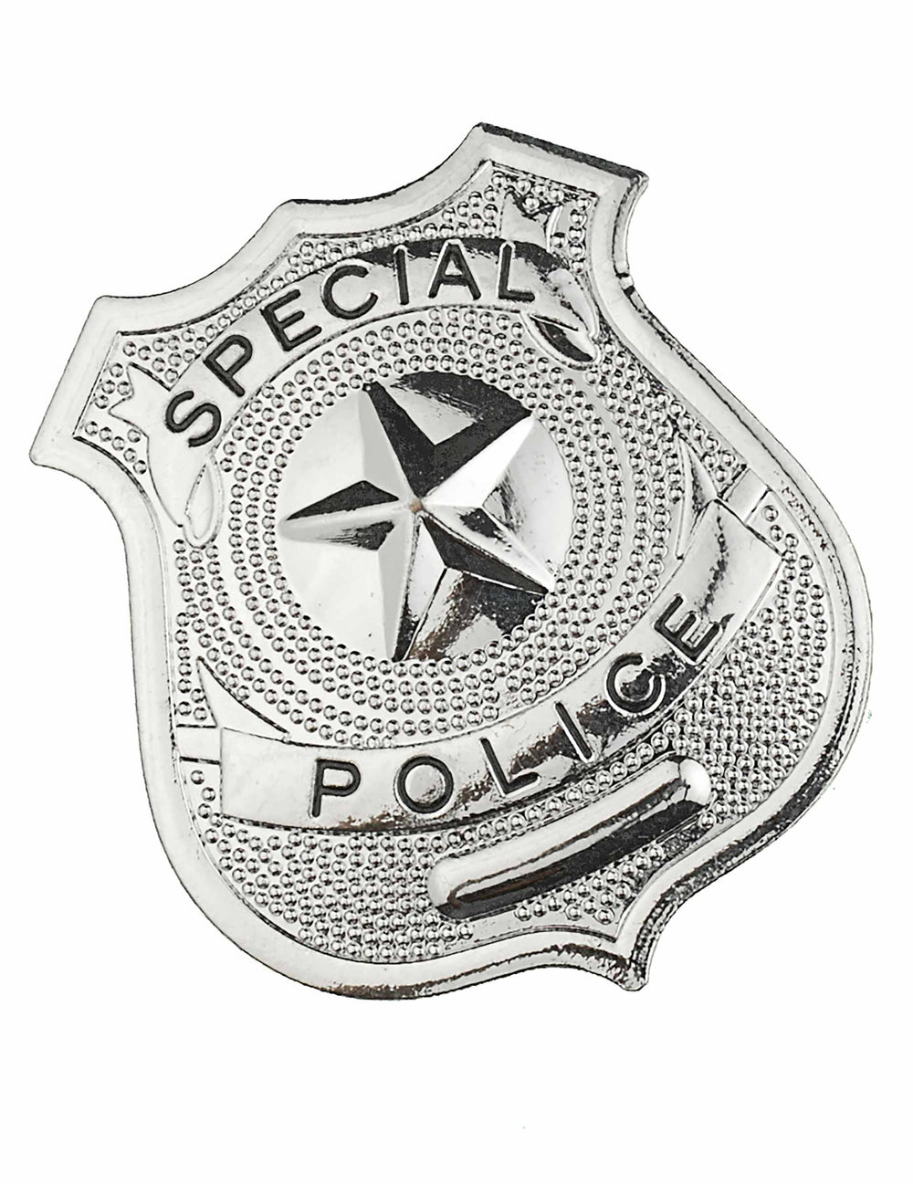 Badge de policier pour adulte argenté en métal