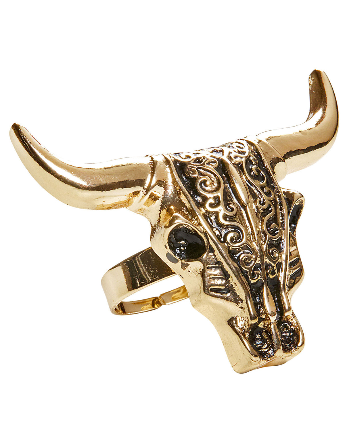Bague crâne buffalo pour adulte dorée