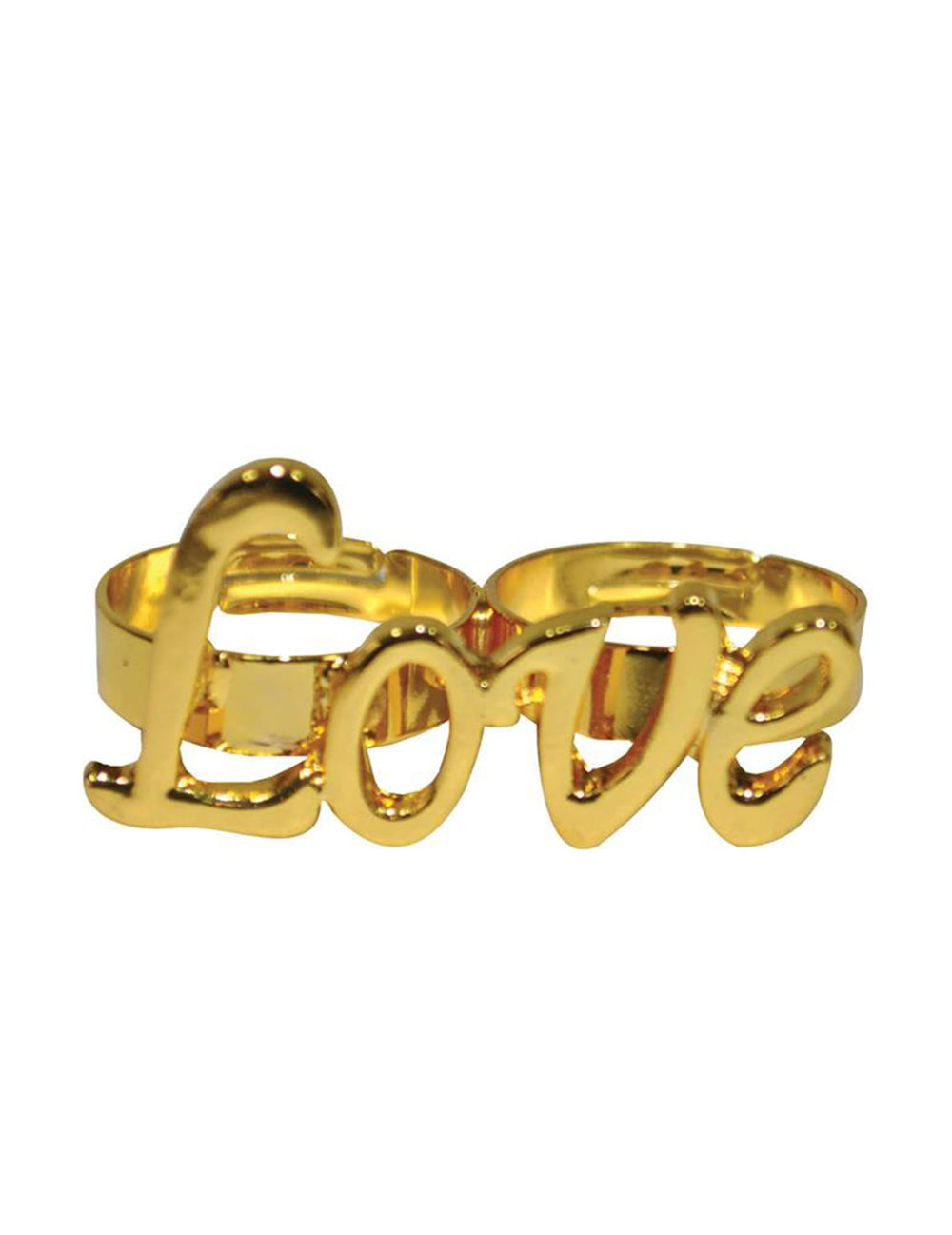 Bague Love pour adulte dorée double doigt