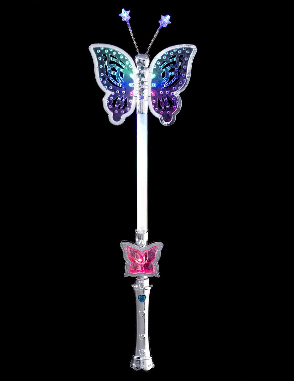 Baguette magique papillon pour enfant lumineuse multicolore