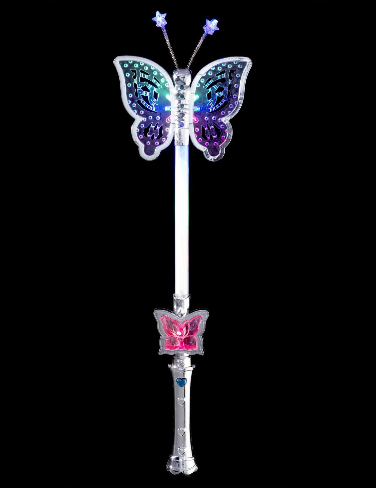 Baguette magique papillon pour enfant lumineuse multicolore