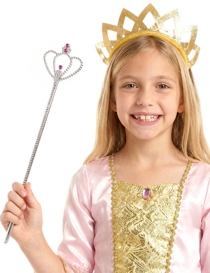 Varinha de princesa prateada adulto e criança