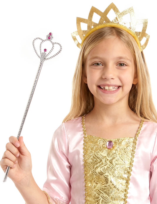 Varinha de princesa prateada adulto e criança
