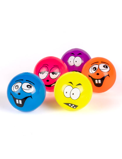 Balle rebondissante lumineuse à visages rigolos pour enfant multicolore
