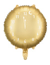 Ballon en aluminium horloge minuit doré avec chiffres blancs