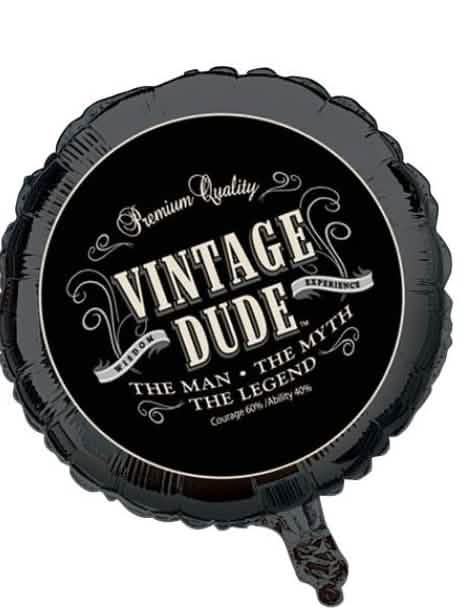 Balão de alumínio de aniversário Vintage para homem preto