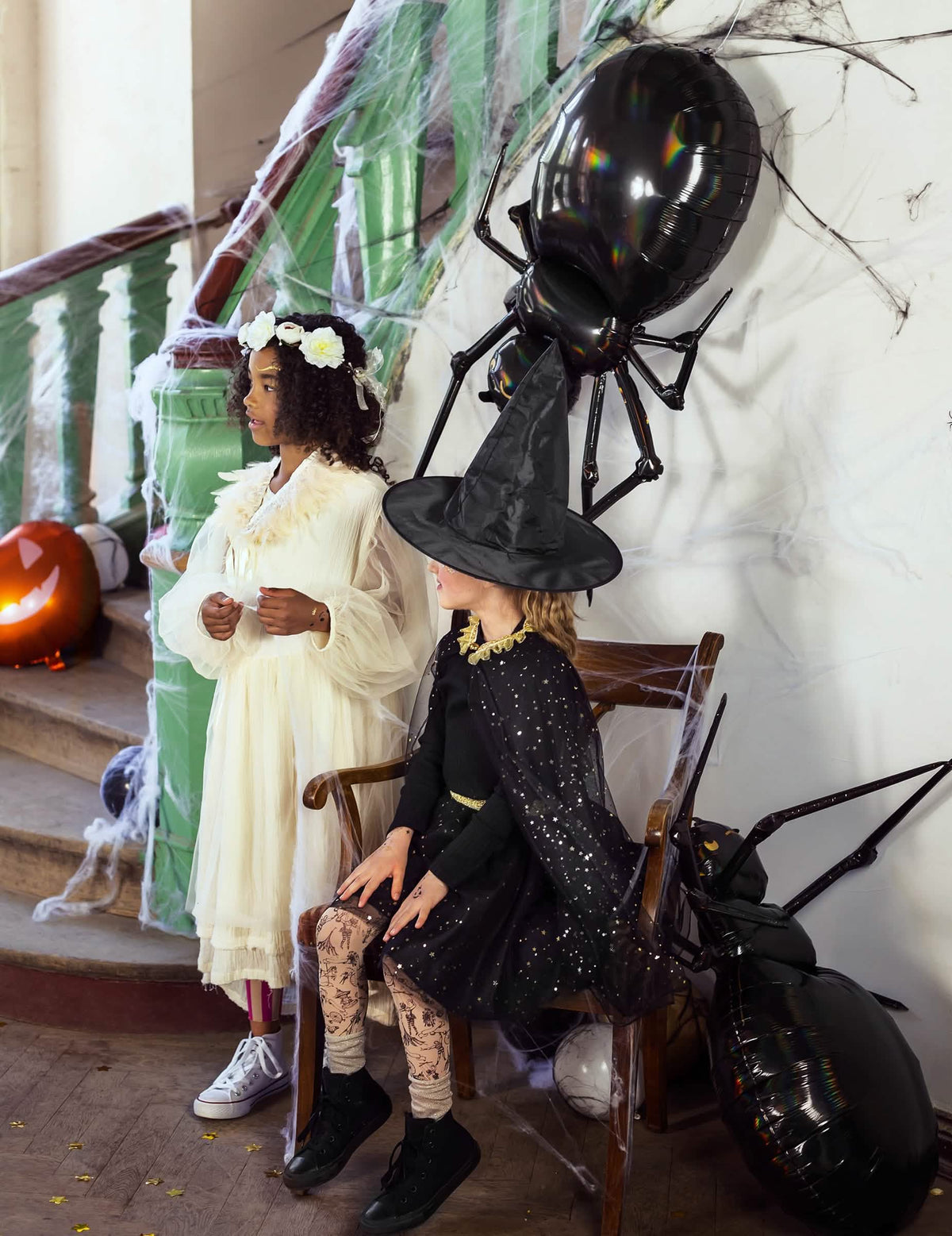 Cenário do balão de alumínio de aranha para decoração de halloween
