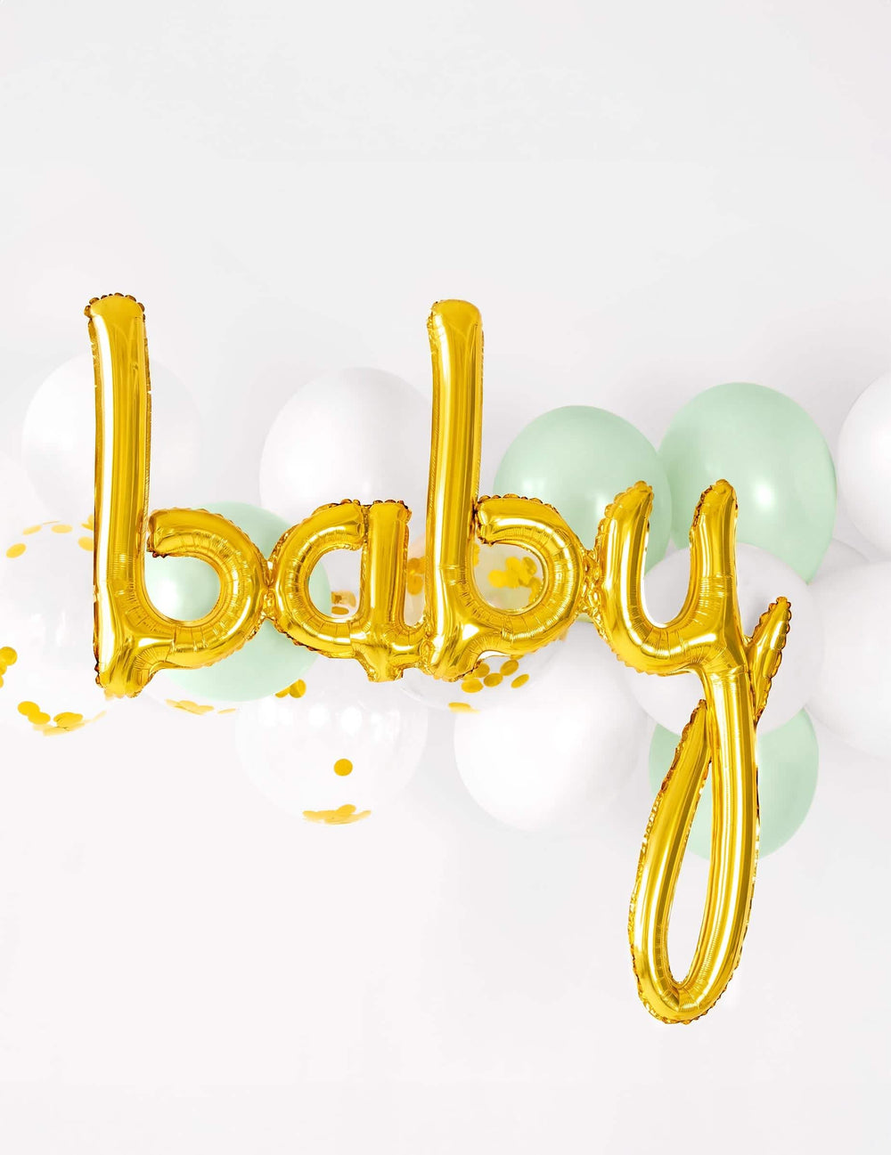 Mise em situação sobre fundo de balões do balão de alumínio baby