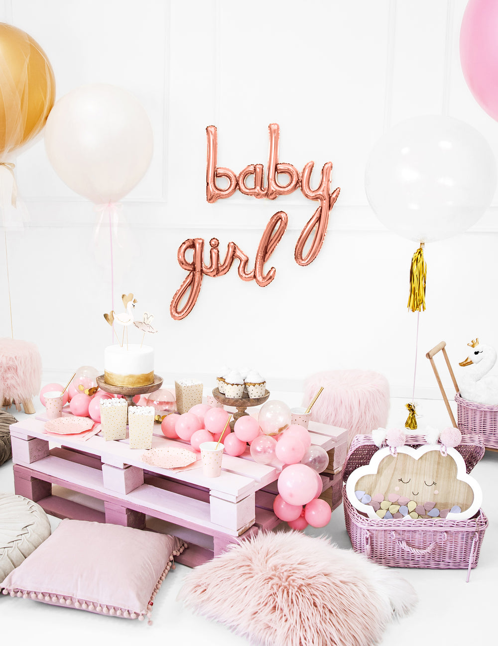 Mise en scène de baby shower du ballon aluminium baby
