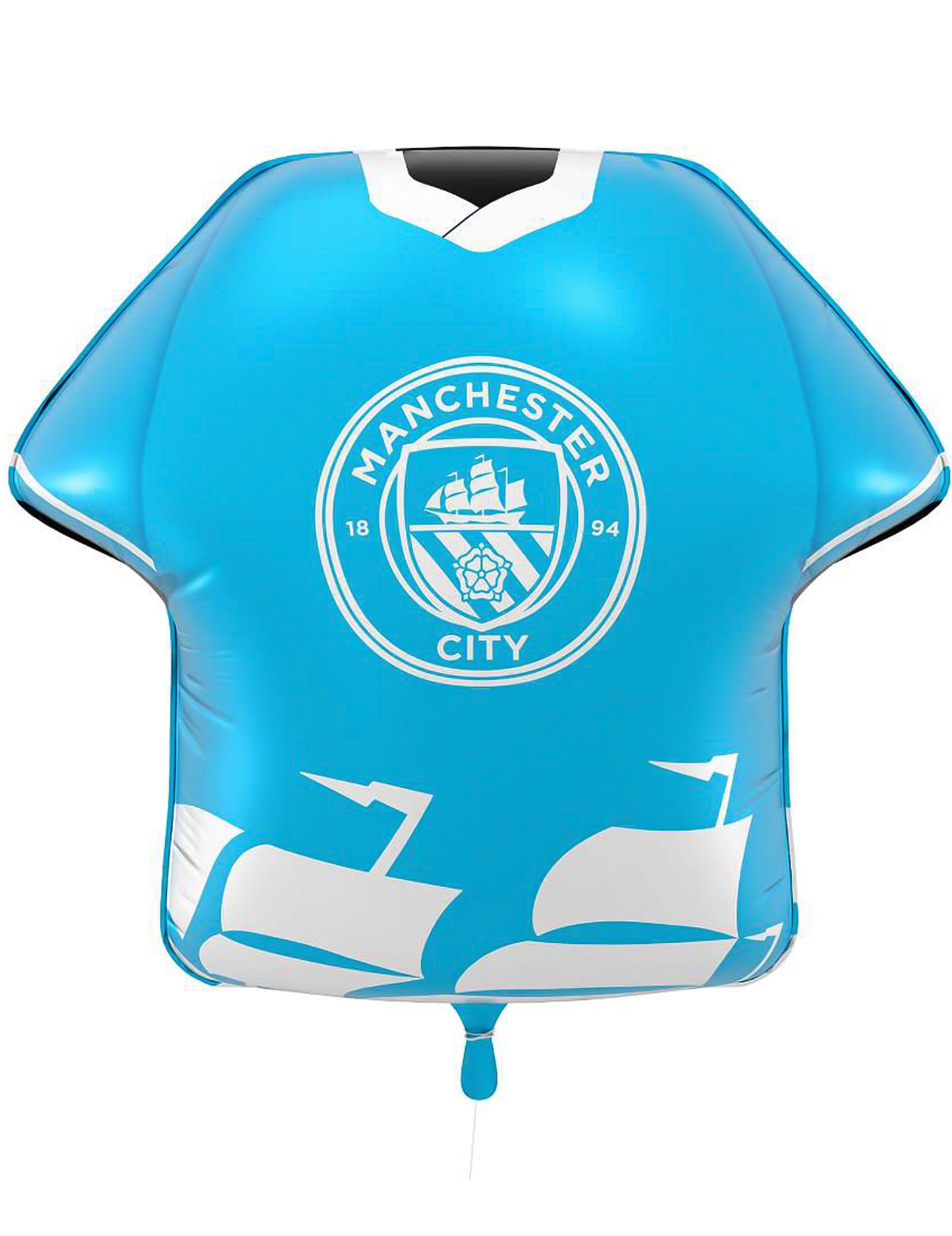 Balão de alumínio azul em forma de camisola do Manchester City Football Club 52 x 51 cm