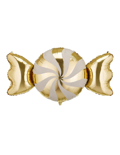 Balão de alumínio Rebuçado bege e dourado 113 x 54 cm