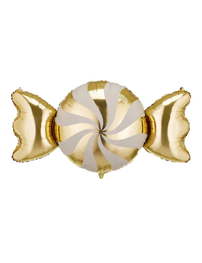 Balão de alumínio Rebuçado bege e dourado 113 x 54 cm