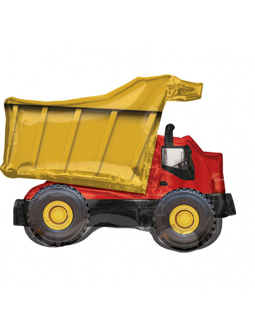 Ballon aluminium camion de chantier jaune et rouge