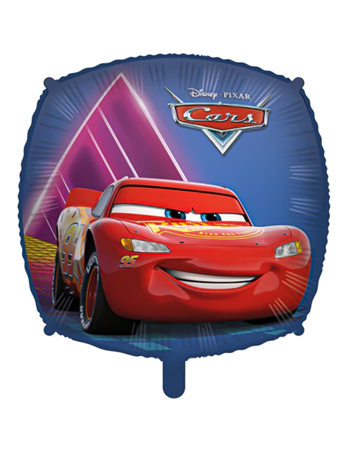 Ballon aluminium carré Cars Flash McQueen pour enfant bleu et rouge