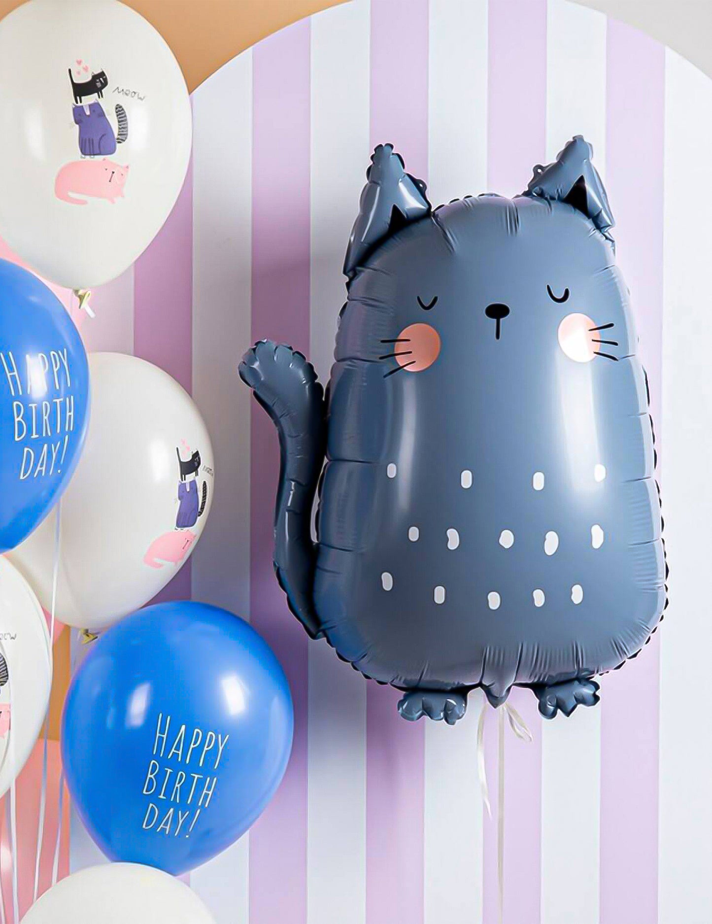 Balão de alumínio Gato cinzento 49 x 69 cm