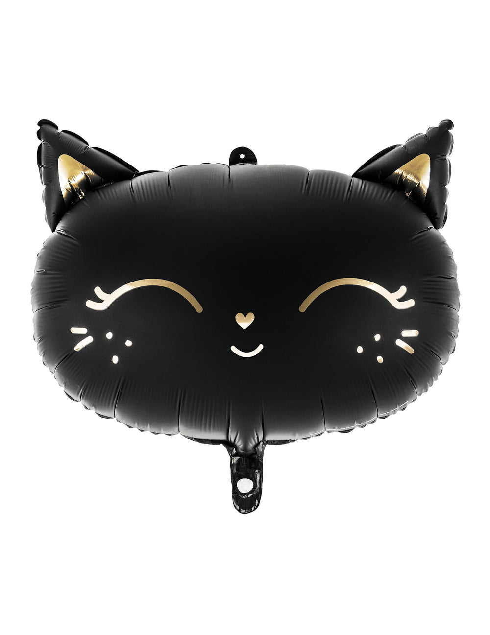 Ballon aluminium chat pour Halloween noir et doré