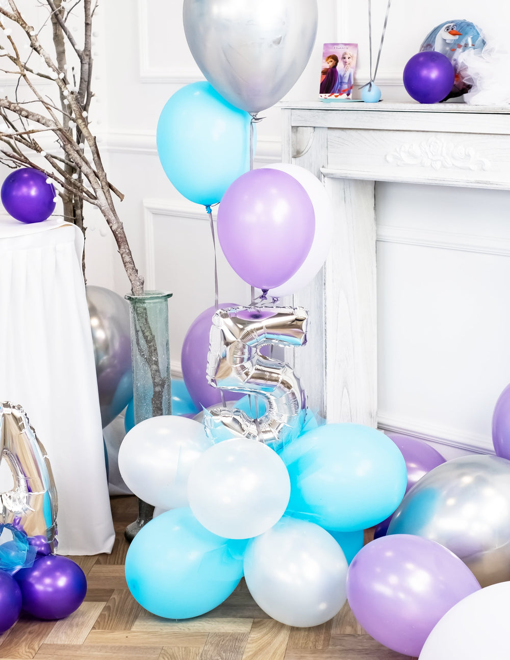Composition de ballons d'anniversaire du ballon aluminium chiffre argent