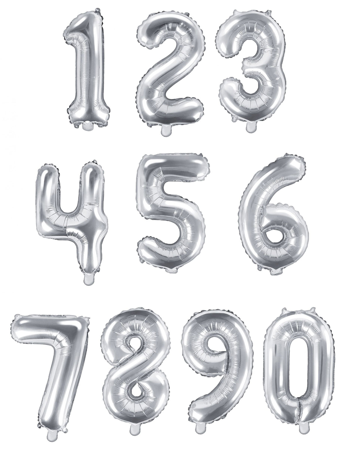 Vue d'ensemble des chiffres disponibles du ballon aluminium chiffre argent