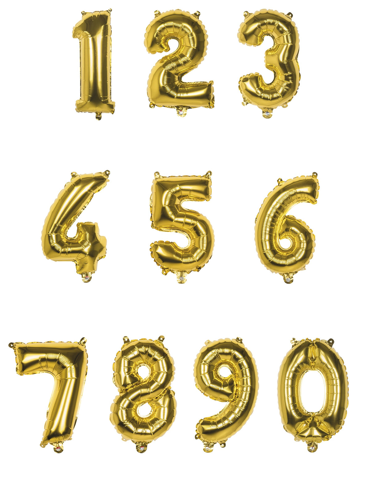 Mise en situation du ballon aluminium chiffre pour fête doré