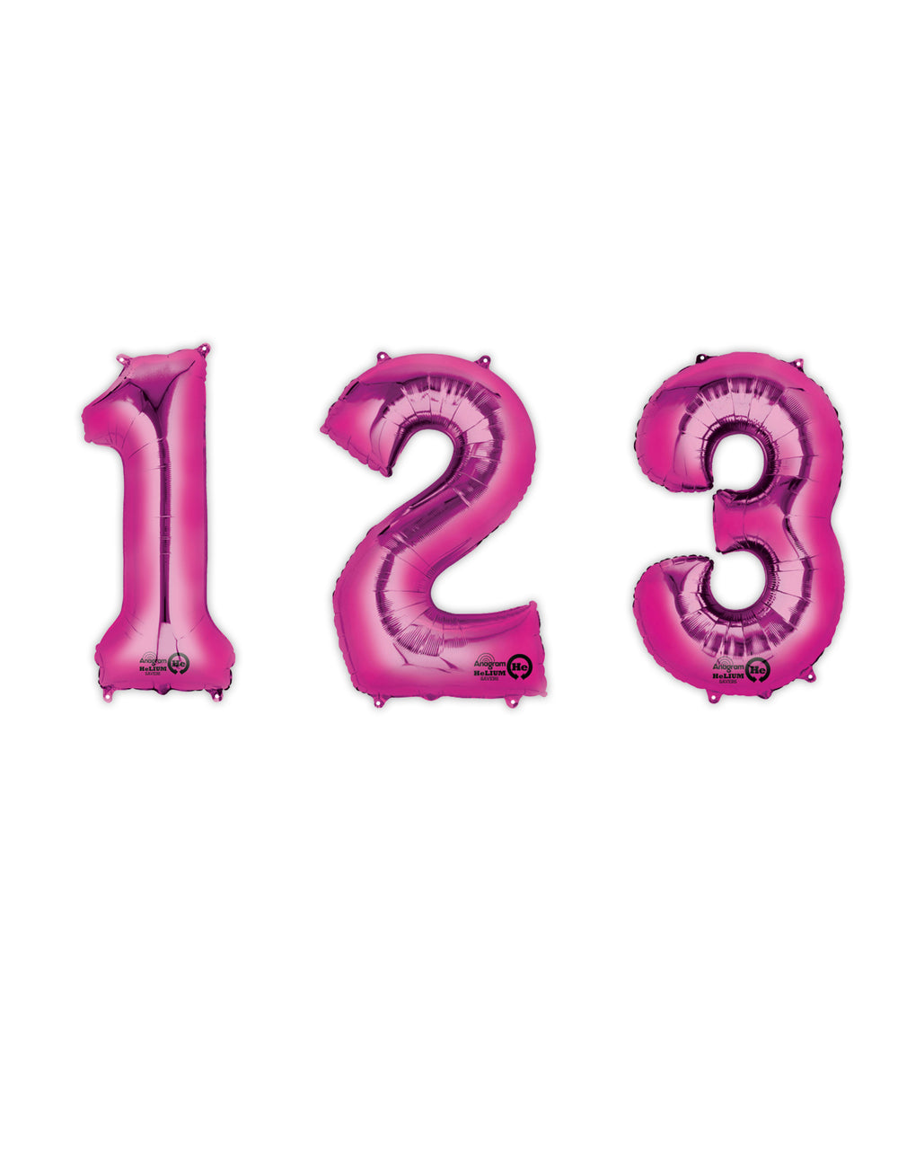 Ballon aluminium chiffre pour fête fuchsia