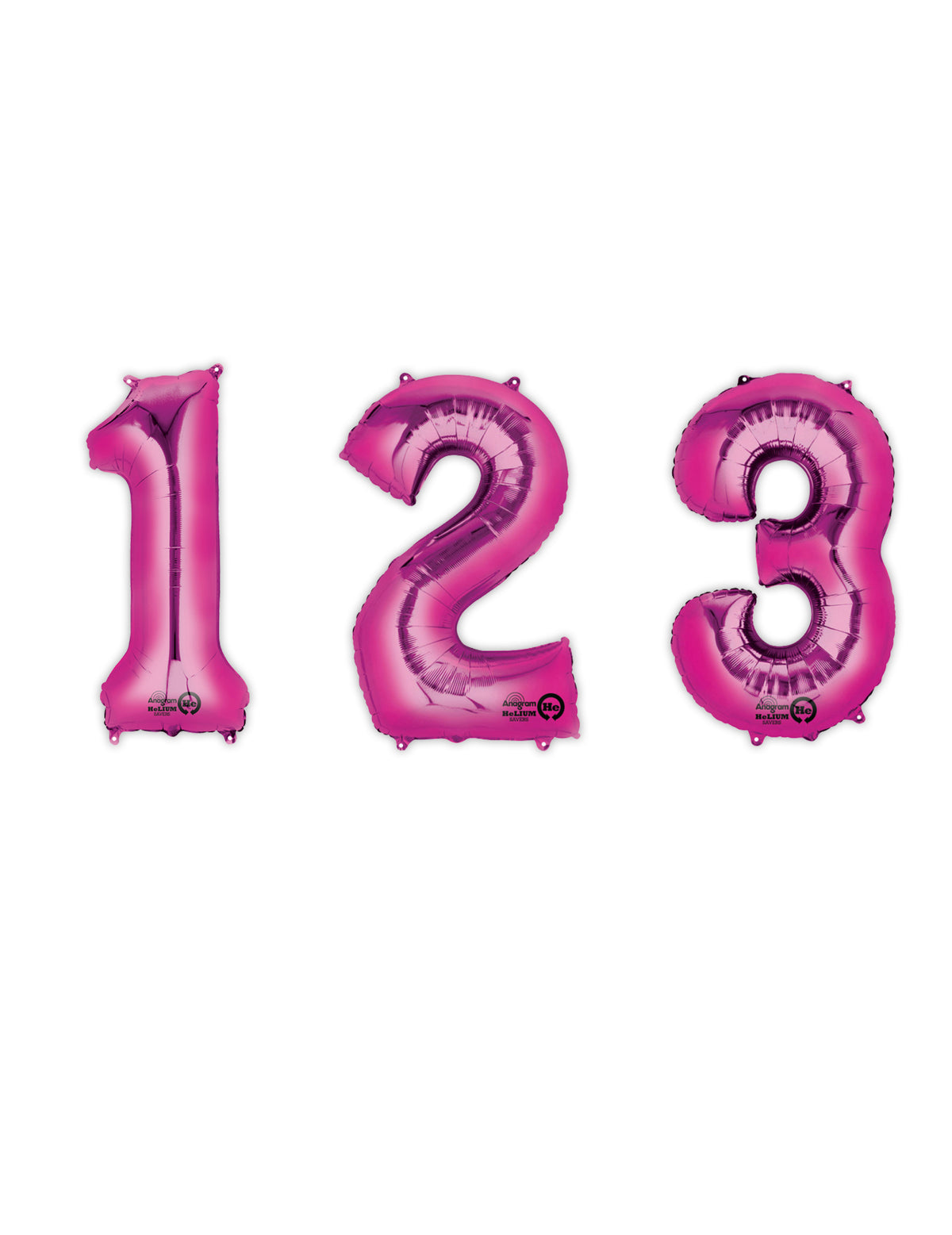Ballon aluminium chiffre pour fête fuchsia