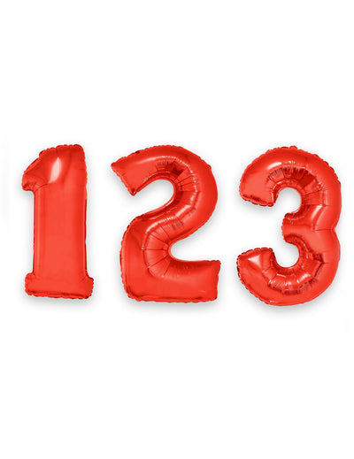 Ballon aluminium chiffre pour fête rouge