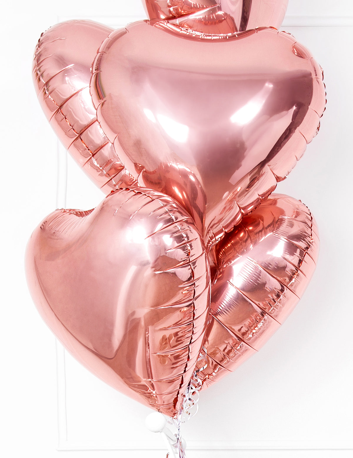 Bouquet du ballon aluminium cœur rose gold métallisé