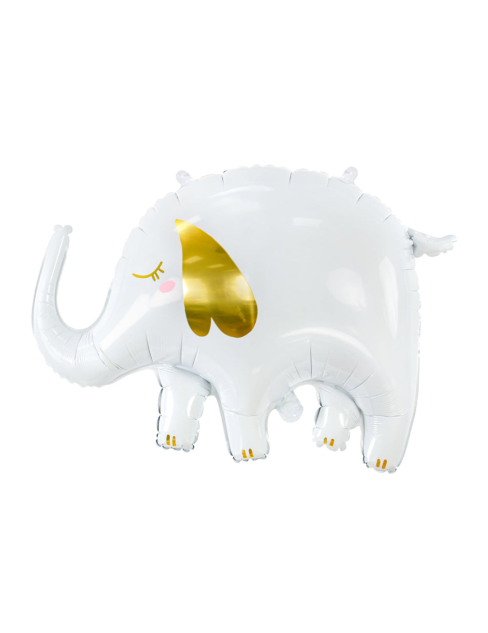Ballon aluminium Elephant pour fête blanc et doré