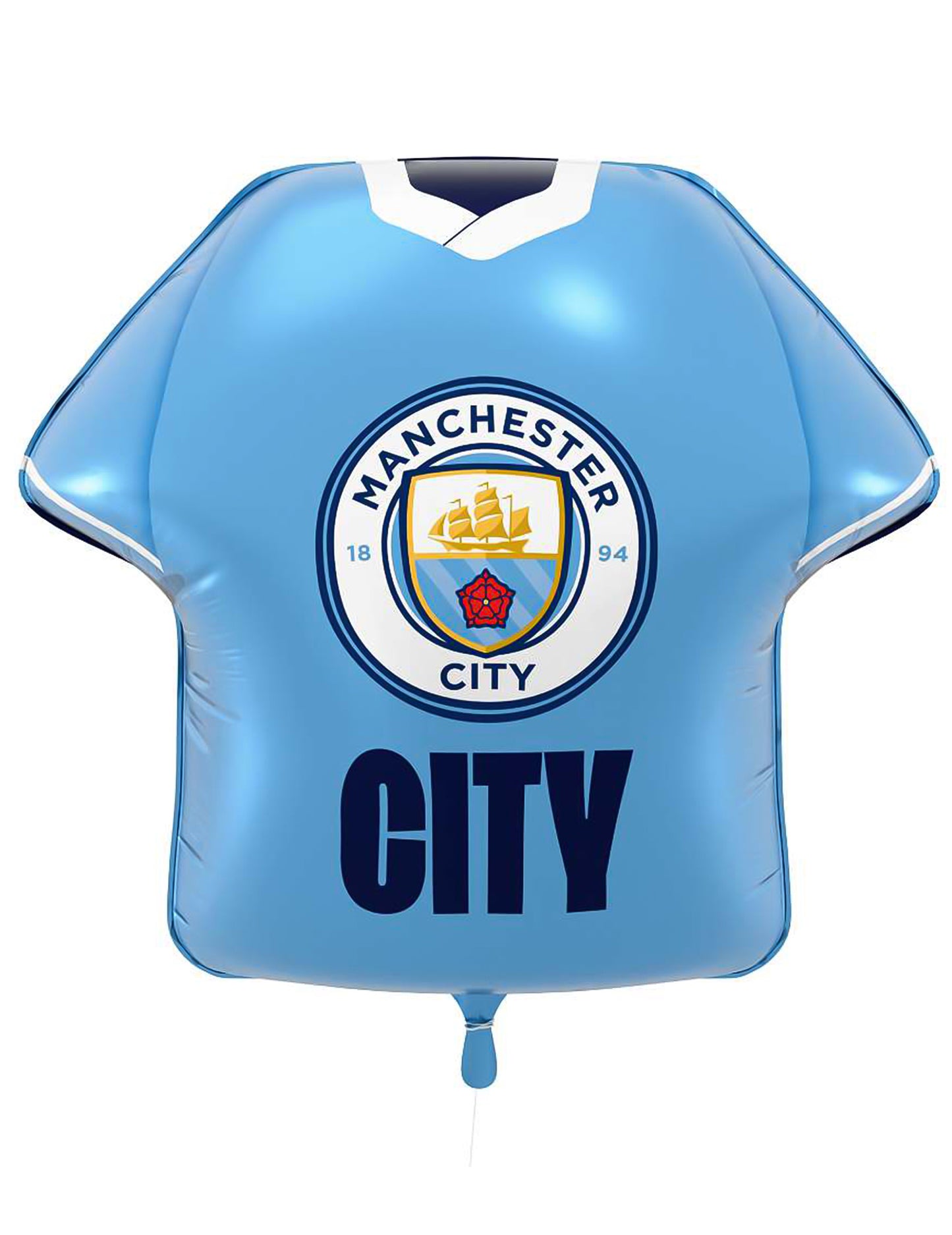 Balão de alumínio em forma de camisola do Manchester City Football Club 52 x 51 cm