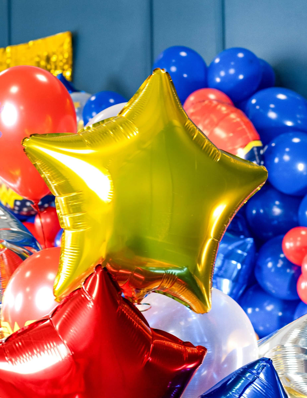 Grande plano do balão de alumínio estrela para decoração de festa